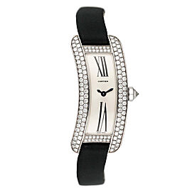 Cartier Tank S Americaine 18K White Gold Diamond Ladies Watch