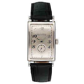 Patek Philippe Platinum Curved Rectangular Art Deco Mens Watch