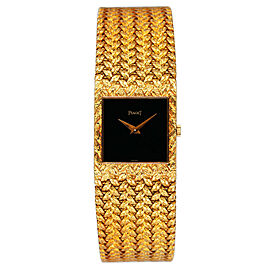 Piaget Classic D2 Onyx Dial 18K Yellow Gold Ladies Watch