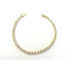 Round Cut Diamond Tennis Bracelet 14Kt Yellow Gold 47-Stones