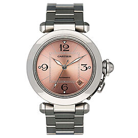 Cartier Pasha Pink Dial Steel Ladies Watch