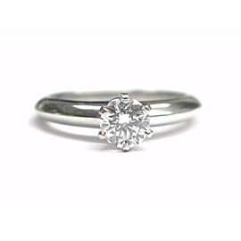 Tiffany & Co Platinum Round Diamond Solitaire Ring F-VS2 .50CT TRIPLE EXCELLENT