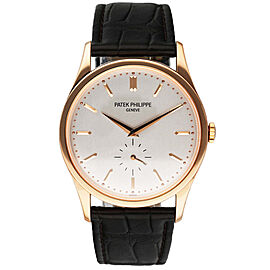 Patek Philippe Calatrava 18K Rose Gold Mens Watch Papers