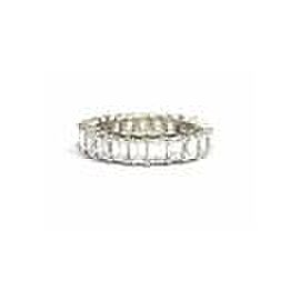 Emerald Cut NATURAL Diamond Shared Prong Eternity Band Ring White Gold