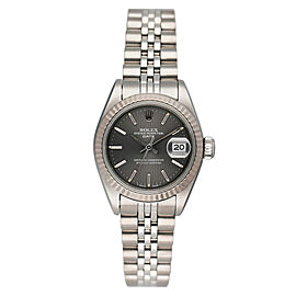 Rolex Datejust 69174 Grey Linen Dial Ladies Watch