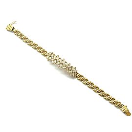 Marquise & Round Diamond ID Bracelet 18KT Yellow Gold