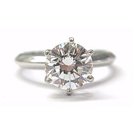 Tiffany & Co Round Diamond Solitaire Engagement Ring Platinum 950 1.50Ct G-VVS1