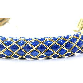 David Webb 18Kt Blue Enamel SOLID Yellow Gold Bracelet 7"