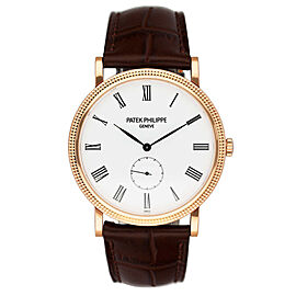 Patek Philippe Calatrava 18K Rose Gold Mens Watch