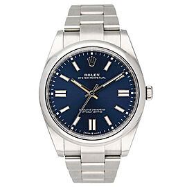 Rolex Oyster Perpetual Blue Dial Mens Watch