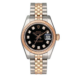 Rolex Datejust Diamond Black Dial Ladies Watch