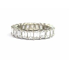 Fine Emerald Cut Diamond Shared Prong Eternity Band Ring White Gold 5.50CT Sz7