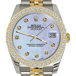 Rolex Datejust Diamond Bezel/Purple MOP Dial Jubilee Watch