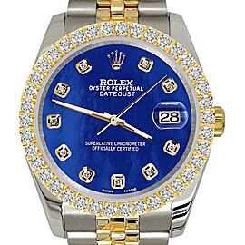 Rolex Datejust 116233 36mm Diamond Bezel/Royal Blue MOP Jubilee Watch