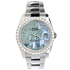 Rolex Datejust Tahitian Blue Dial with Custom Diamond Bezel