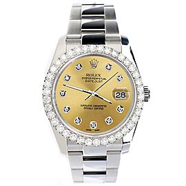 Rolex Datejust Diamond Bezel/Champagne Diamond Dial Watch