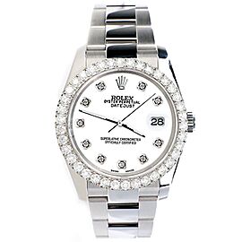 Rolex Datejust Diamond Bezel/White Diamond Dial Steel Watch