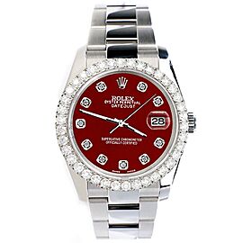 Rolex Datejust Imperial Red Dial with Custom Diamond Bezel