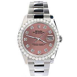 Rolex Datejust 36mm 2.7ct Salmon Dial with Custom Diamond Bezel