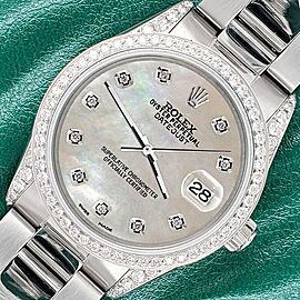 Rolex Datejust 36mm 1.95CT Diamond Bezel/Lugs/Champagne MOP Steel Oyster Watch