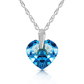 1.15 CTW 14K Solid White Gold Hope Is Life Blue Topaz Necklace