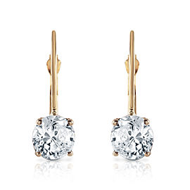 1 CTW 14K Solid Gold Leverback Earrings 1.0 CTW Diamond