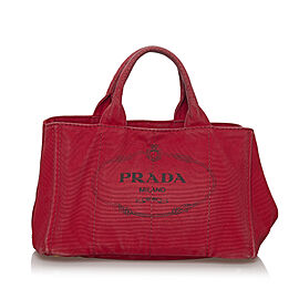 Prada Canapa Logo Canvas Satchel