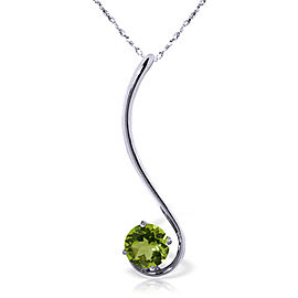 0.55 CTW 14K Solid White Gold The Mind Shines Peridot Necklace