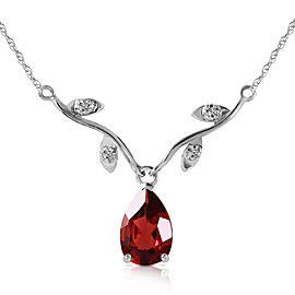 1.52 CTW 14K Solid White Gold Possibly Near Garnet Diamond Necklace