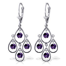 2.4 CTW 14K Solid White Gold Moments Mean Amethyst Earrings