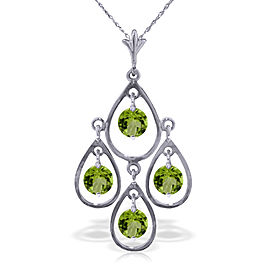 1.2 CTW 14K Solid White Gold Occurred To Me Peridot Necklace