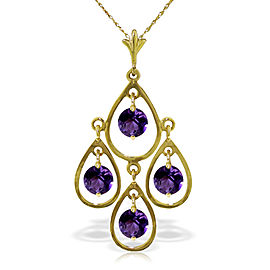 1.2 CTW 14K Solid Gold Love Tune Amethyst Necklace