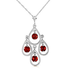 1.2 CTW 14K Solid White Gold You Beside Me Garnet Necklace