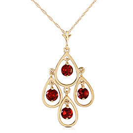 1.2 CTW 14K Solid Gold Lyrical Visionary Garnet Necklace