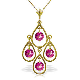 1.2 CTW 14K Solid Gold Pink Reflections Pink Topaz Necklace