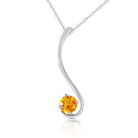 0.55 CTW 14K Solid White Gold Into The Light Citrine Necklace