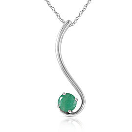 0.55 CTW 14K Solid White Gold Accentuate The Given Emerald Necklace