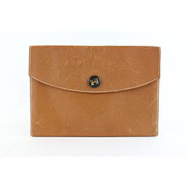 Hermès Pochette Rio Envelope 7hz1128 Brown Leather Clutch