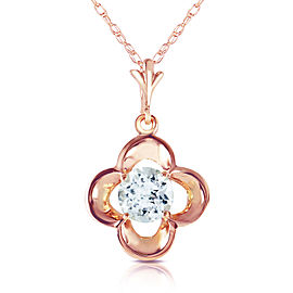 14K Solid Rose Gold Necklace with Natural Aquamarines