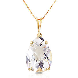 5 CTW 14K Solid Gold Necklace Natural White Topaz