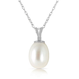 4 CTW 14K Solid White Gold Perseverance Pays pearl Necklace