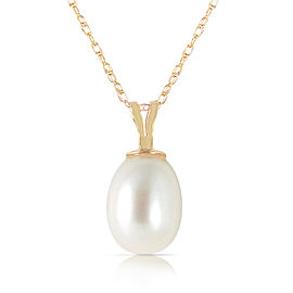 4 CTW 14K Solid Gold Hope On A Chain pearl Necklace