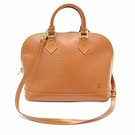 Louis Vuitton Alma With Strap 869248 Brown Leather Satchel