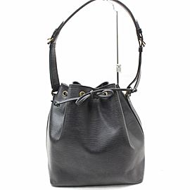 Louis Vuitton Bucket Noir Petit Noe Drawstring Hobo 869471 Black Leather Shoulder Bag