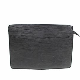 Louis Vuitton Pochette Noir Homme 869544 Black Leather Clutch