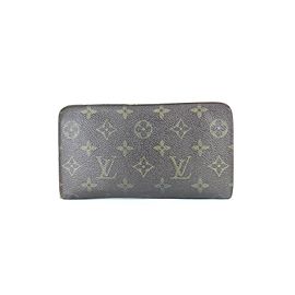 Louis Vuitton Monogram Zippy Long Wallet 3lj0111 Brown Coated Canvas Wristlet