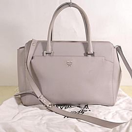 MCM Grey-pink 2way 869709 Pink Leather Tote