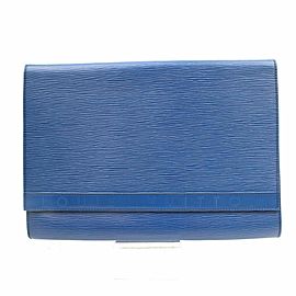 Louis Vuitton Iena Poche Epi Fold Over 869841 Blue Leather Clutch