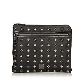 MCM Studded Leather Clutch Bag