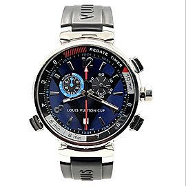 LOUIS VUITTON CUP Tambour Regatta Alarm Chronograph Quartz Steel Watch